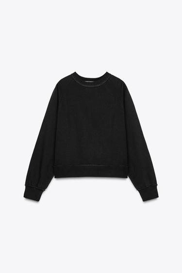 SUDADERA ABERTURAS - Negro de Zara