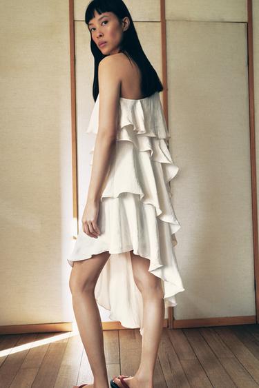 فستان بطيات معقودة - خَام by Zara