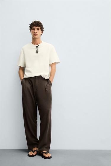 PLEATED FLOWING TROUSERS - Brown by Zara - Image 5