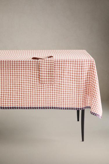 NAPPE LIN CARREAUX VICHY COMBINÉS - Terracota de Zara - Image 2