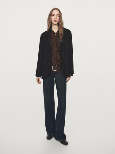 Blusa fluida detalle volantes - Marrón de Zara - Imagen 0