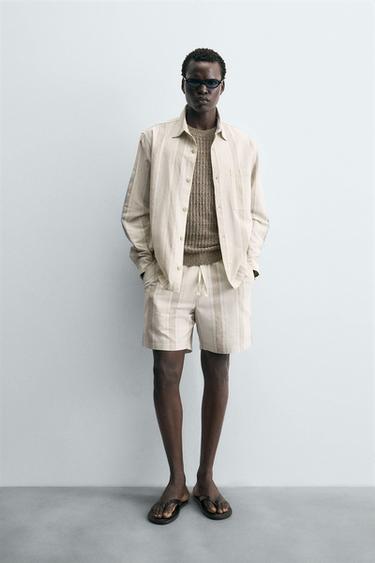 STRIPED TEXTURED SHIRT - White by Zara - Image 0