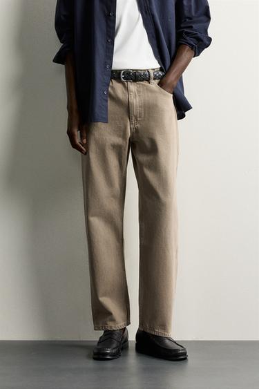 REGULAR FIT JEANS - Khaki by Zara