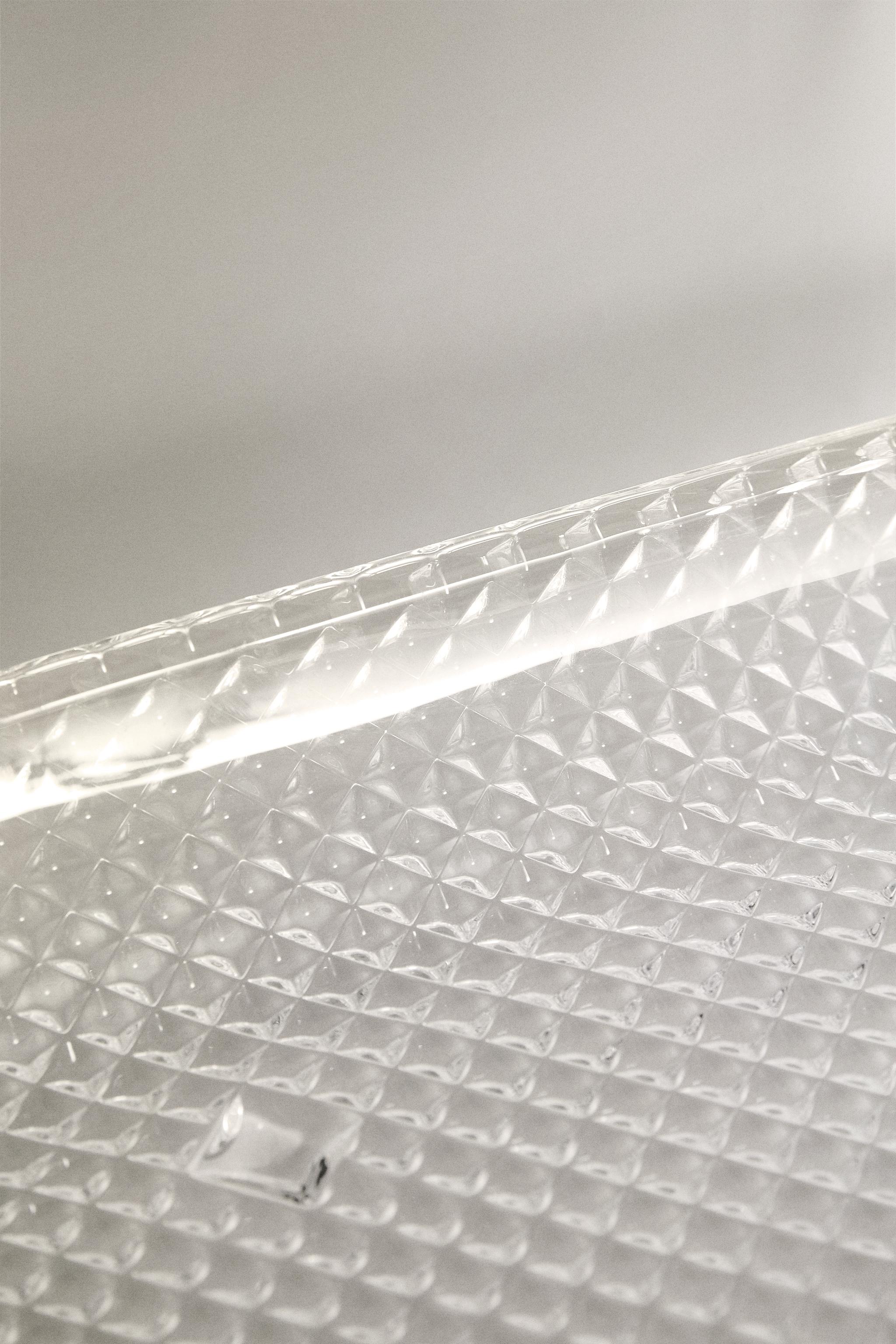 PLAT OVALE VERRE RELIEF