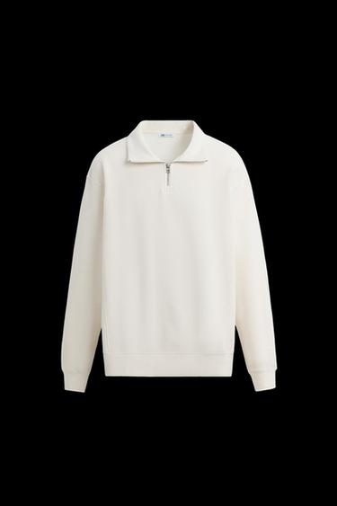 BASIC-SWEATSHIRT MIT REISSVERSCHLUSS - Cremefarben von Zara - Bild 0