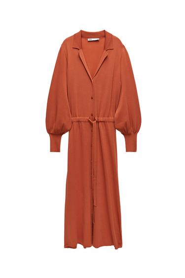 KNIT SHIRT DRESS