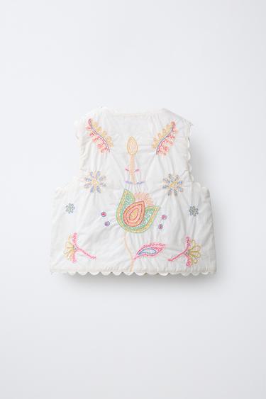 GILET À FLEURS FLUO BRODÉES - Multicolore de Zara - Image 1