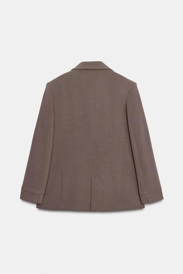 DOUBLE-BREASTED BLAZER WITH SHOULDER PADS - camel by Zara - Image 6