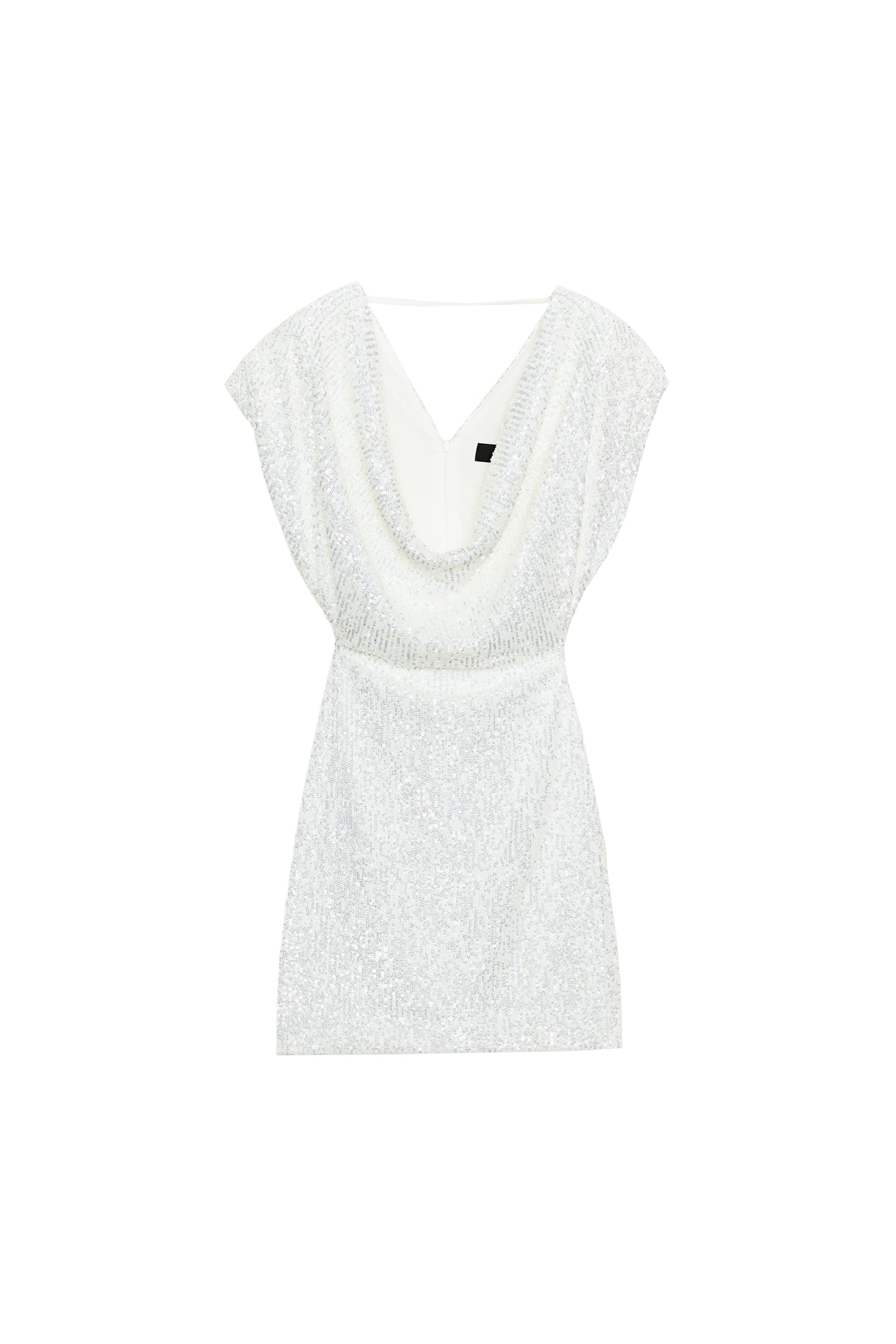 SEQUIN MINI DRESS - White | ZARA United States SEQUIN MINI DRESS - White | ZARA United States