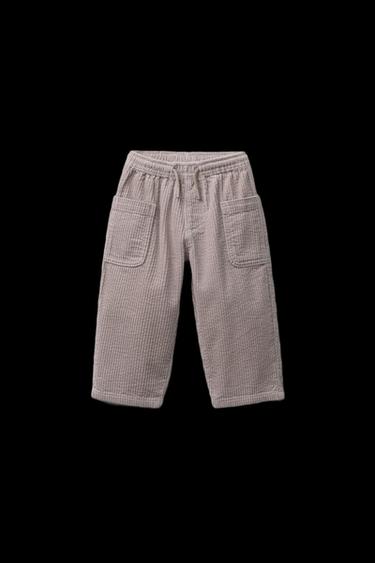 Zara CORDUROY PANTS WITH POCKETS - Mink