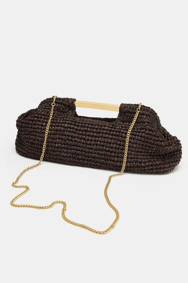 BRAIDED CLUTCH BAG - Brown by Zara