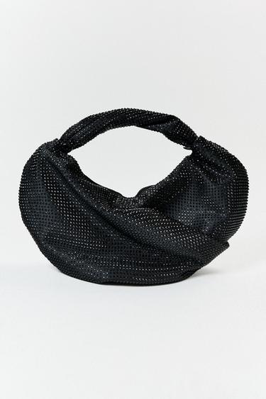 Zara SHINY APPLIQUE HANDBAG - Black