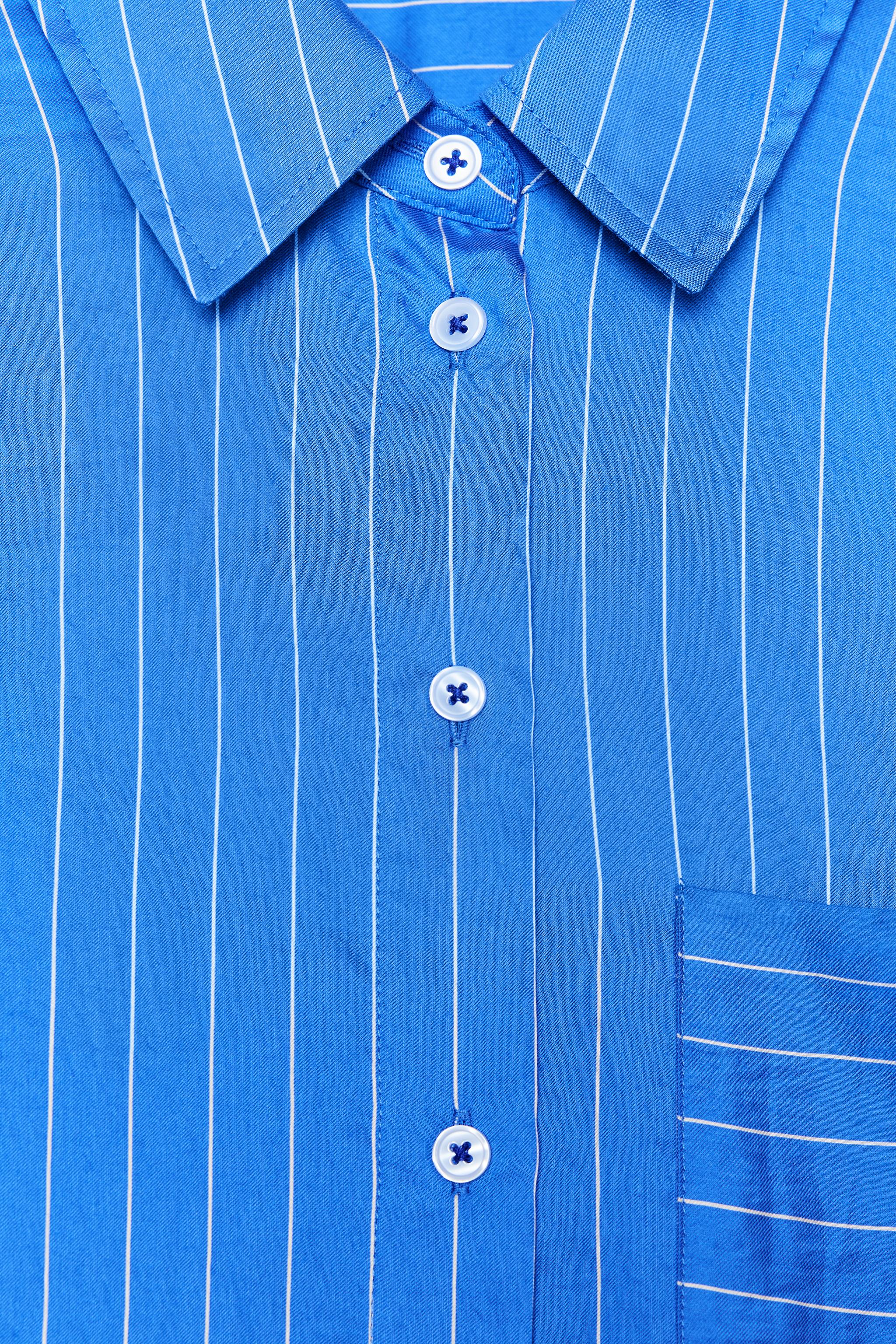 ZW COLLECTION OVERSIZED STRIPED SHIRT - Blue / White | ZARA