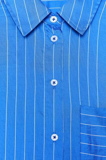 ZW COLLECTION OVERSIZE STRIPED SHIRT - Blue/White by Zara - Image 6