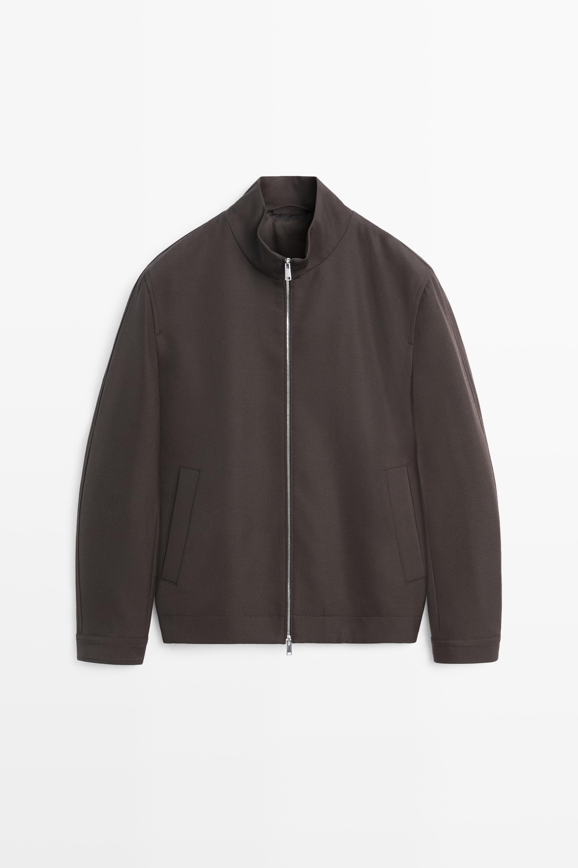 100% cool wool total look jacket — Brown
