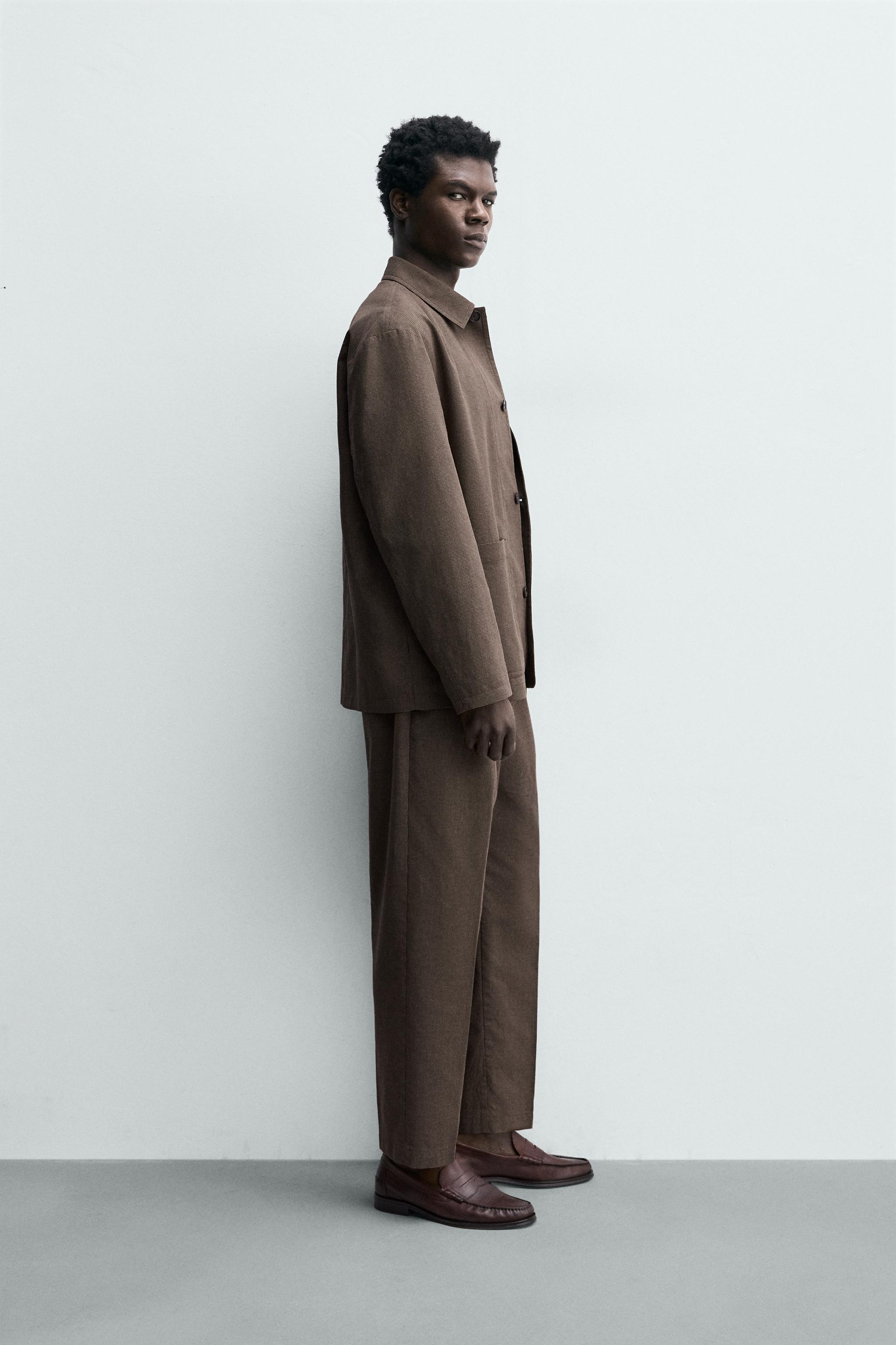 RELAXED FIT HOUNDSTOOTH SUIT PANTS