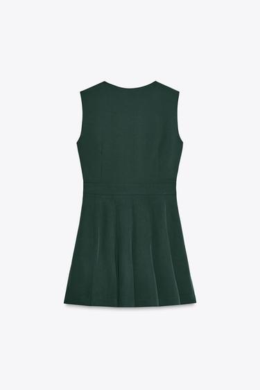MINI PLEATED DRESS - Green by Zara - Image 3