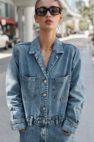 Z1975 LONG DENIM JUMPSUIT - Mid-blue by Zara - Image 2