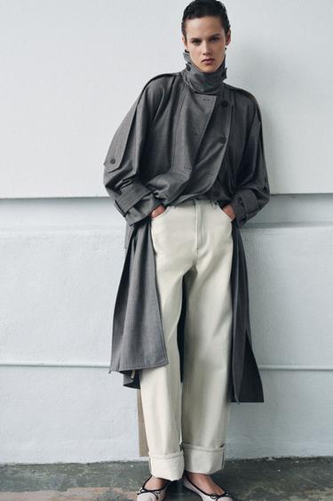 ZW COLLECTION LIMITED EDITION COMBINATION CHECK TRENCH COAT - Grey by Zara - Image 5