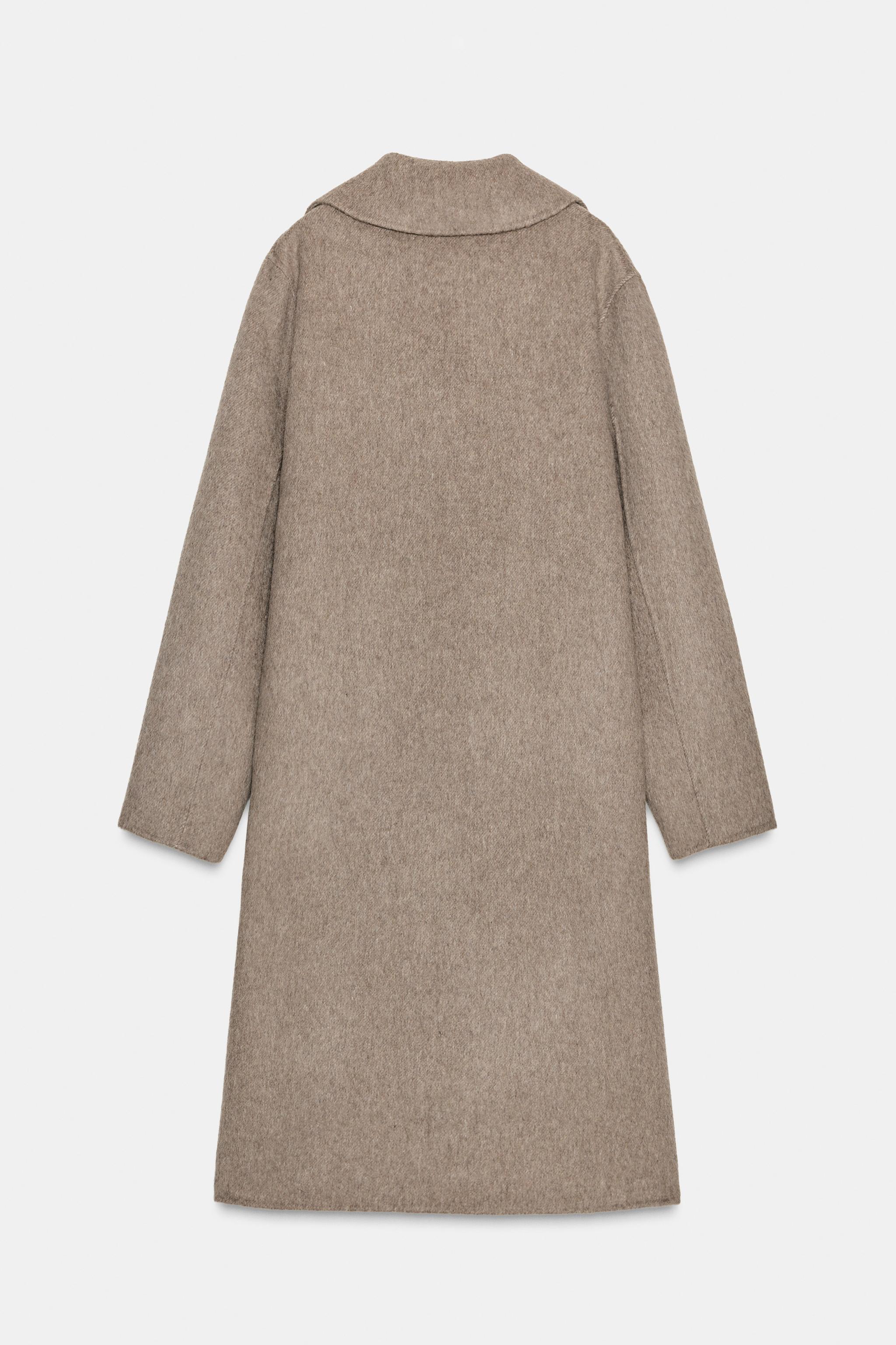 ウール混ロングダブルブレストコート - ブラウン | ZARA Japan / 日本