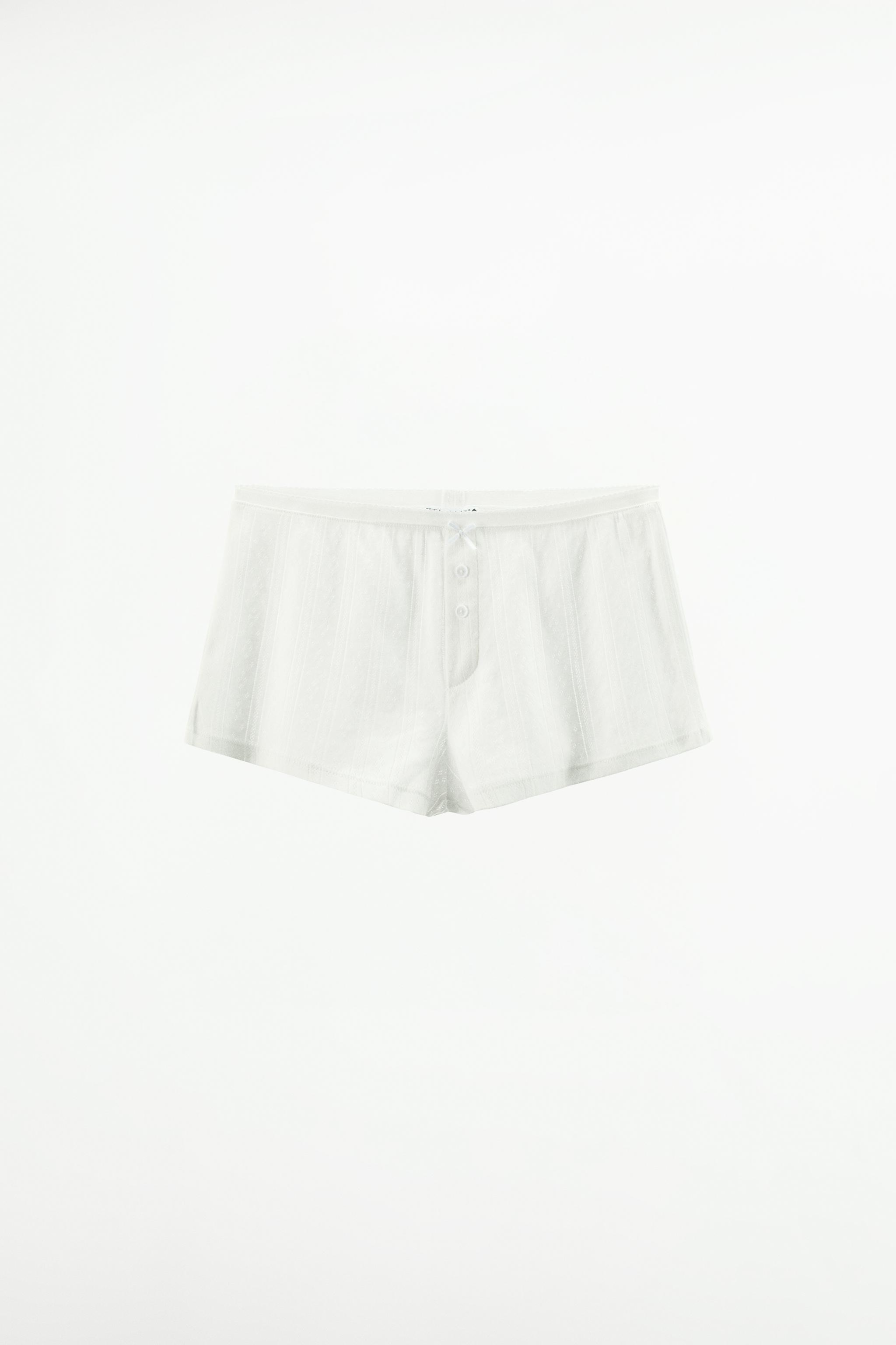 ZARA POINTELLE ボクサーショーツ 1223/558 POINTELLE SHORTS - White | ZARA United States