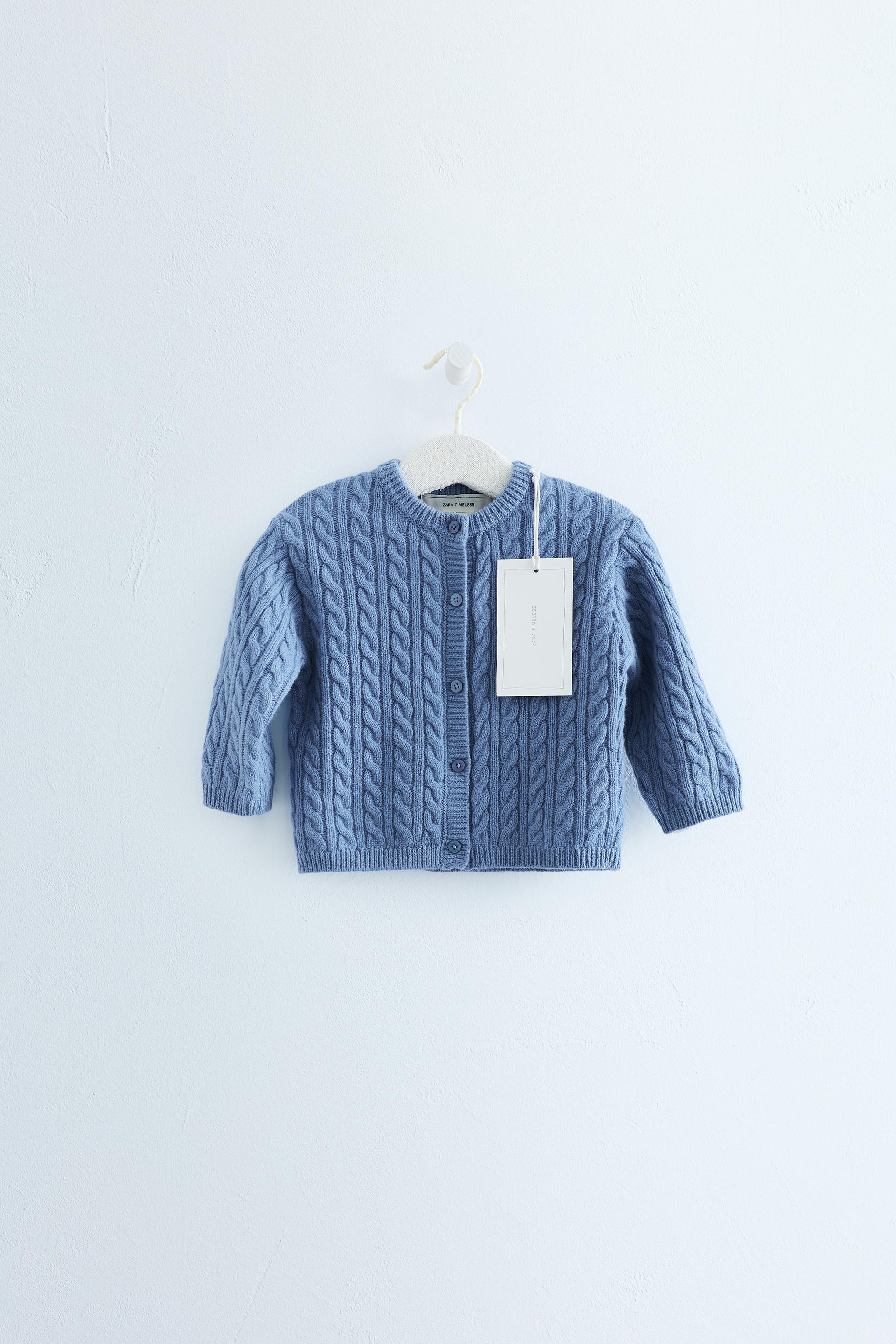 Zara TIMELESS - CARDIGAN CABLE-KNIT 100% WOOL