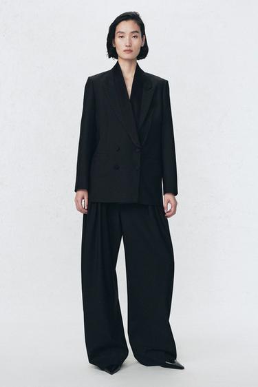 PANTALÓN PINZAS CON LANA SOSHIOTSUKI X ZARA - Negro de Zara