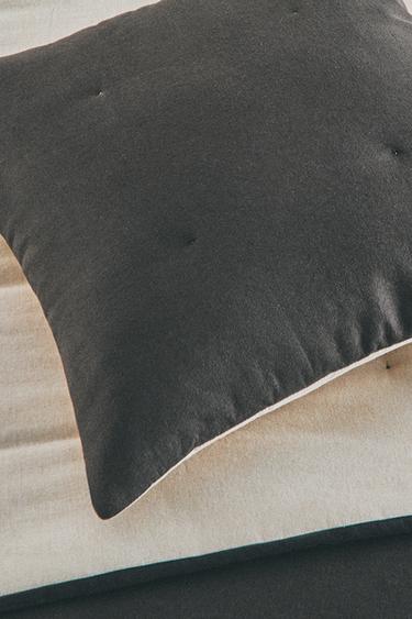 HOUSSE DE COUSSIN ÉDREDON LIN COTON - Gris foncé de Zara - Image 6
