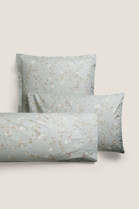 FLORAL PRINT PILLOWCASE Blue ZARA United States