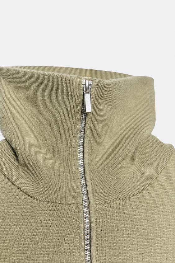 POLO EN MAILLE À MANCHES COURTES ET ZIP - Beige clair de Zara - Image 6