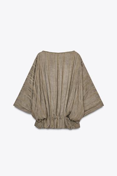 ZW COLLECTION VOLUME JACQUARD TOP - Brown by Zara - Image 4