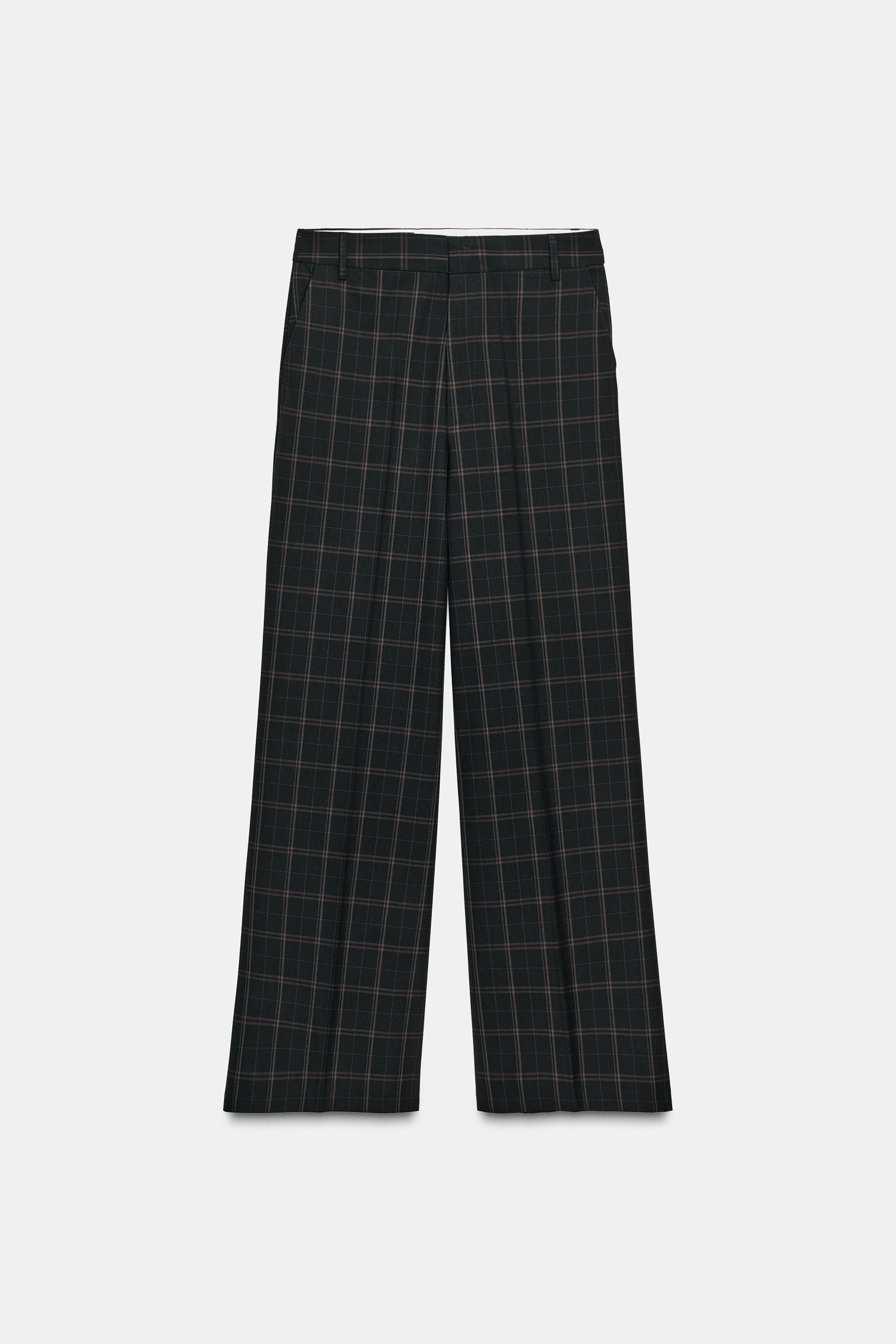HIGH-WAISTED PLAID PANTS