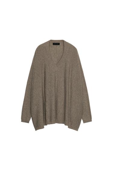JERSEY OVERSIZE CON LANA - Visón de Zara