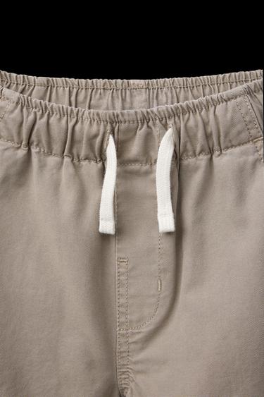 BAGGY CANVAS TROUSERS WITH POCKETS - Taupe grey by Zara