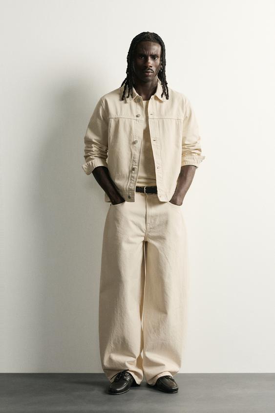 BASIC DENIM JACKET - Oyster-white de Zara - Imagen 0