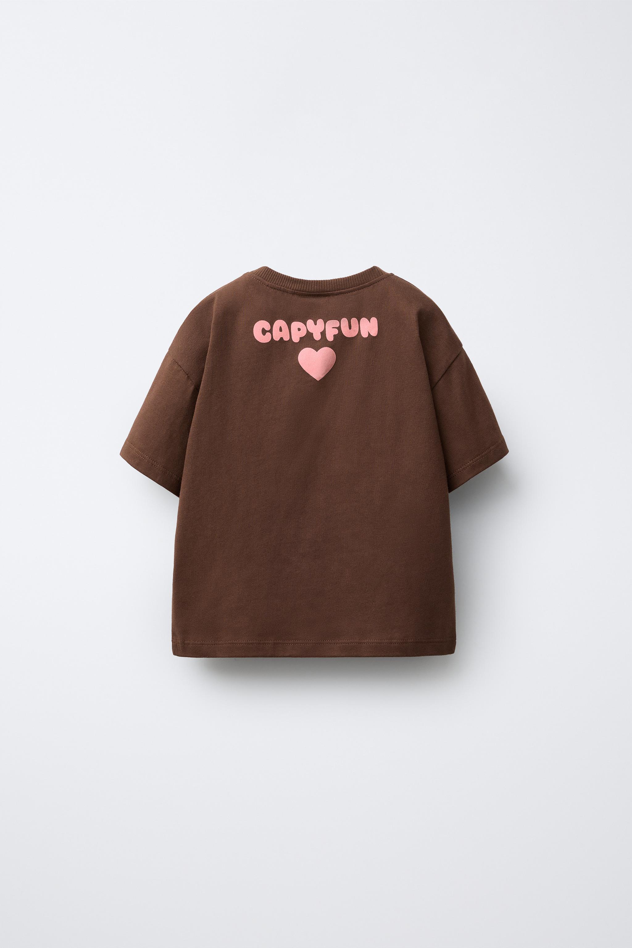 CAPYBARA CAPYFUN © PRINTED T-SHIRT - Chocolate | ZARA United States