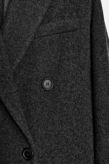 MANTEAU LONG OVERSIZE ZW COLLECTION - Gris chiné de Zara - Image 7