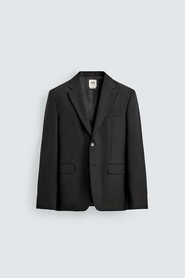 КОСТЮМНИЙ ПІДЖАК ЗІ 100%-Ї ВОВНИ - Чорний Zara