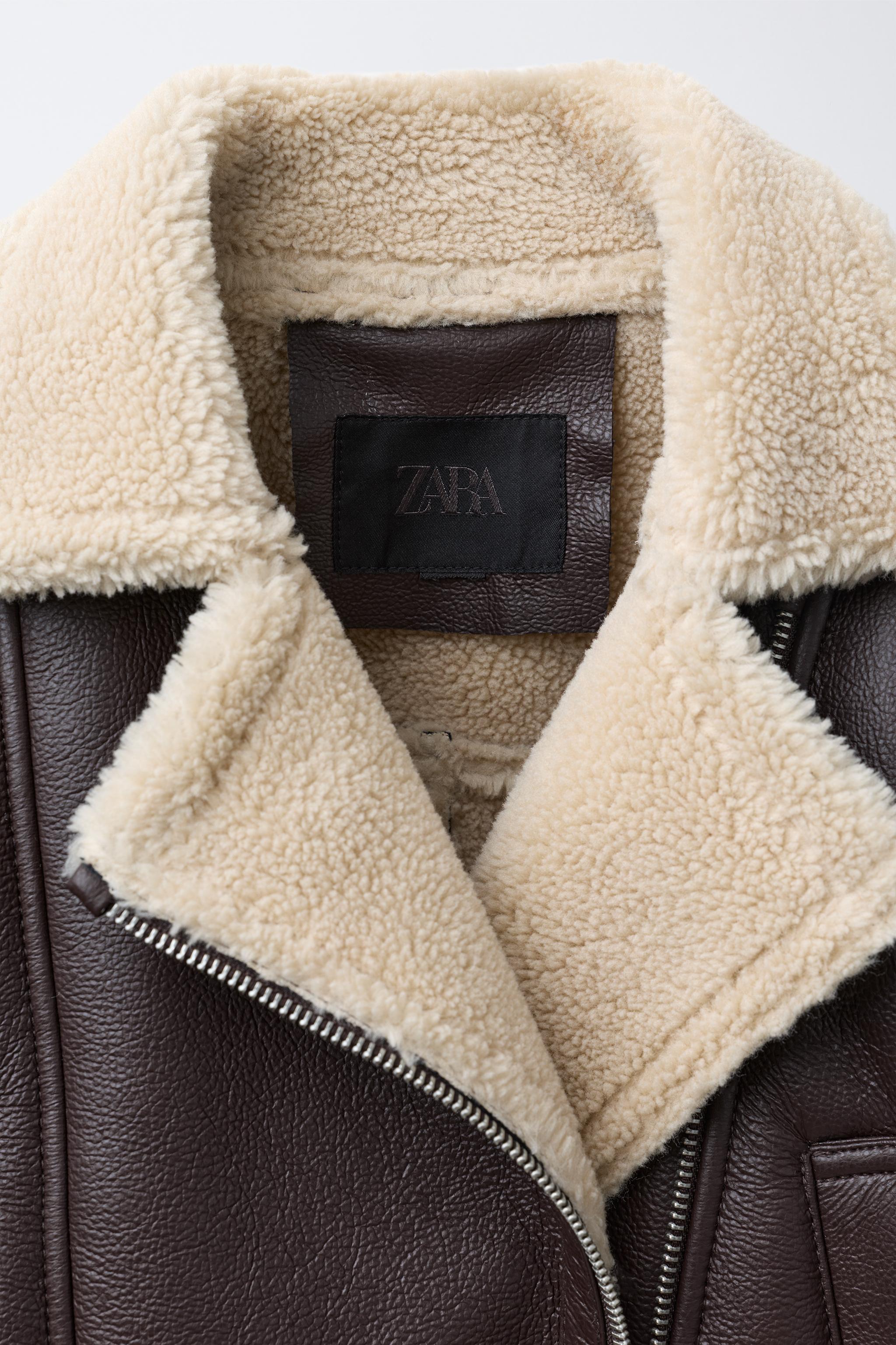 ダブルフェイスバイカージャケット - ブラウン | ZARA Japan / 日本