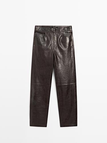 Zara Nappa leather trousers - Brown