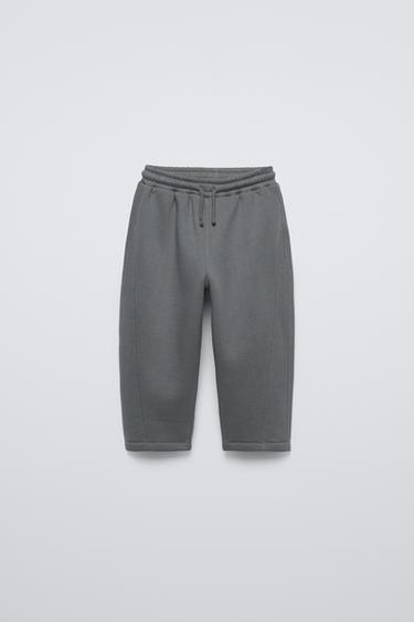 TROUSERS WITH SEAMS AND LABEL - Anthracite grey by Zara
