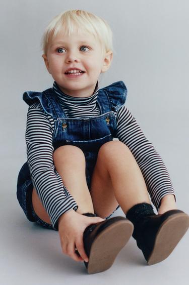 ROBE-SALOPETTE EN DENIM ET CULOTTE - Bleu moyen de Zara