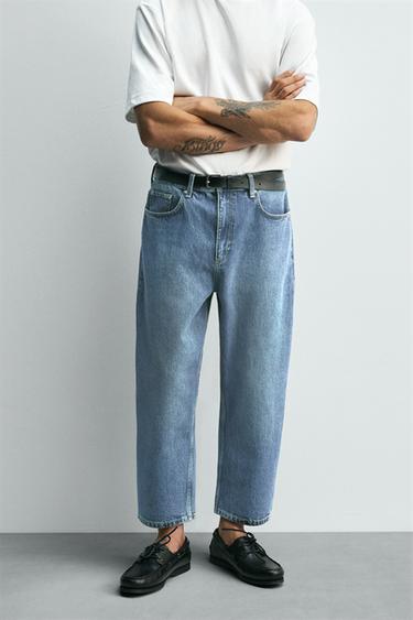 JEANS TAPERED WIDE FIT - Azul medio de Zara