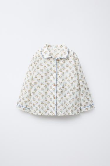 3-6 ANS/ PYJAMA CHEMISE ET PANTALON FLEURS - Marron clair de Zara - Image 1