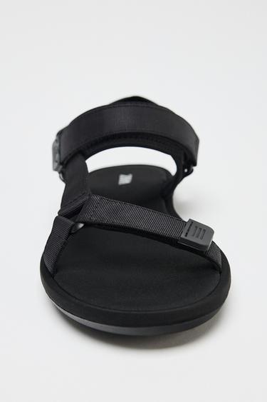 SANDALES À BRIDES AUTO-AGRIPPANTES - Noir de Zara - Image 2