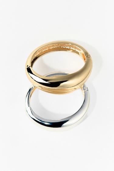 PACK OF 2 ASSORTED BANGLE BRACELETS - Gold / Silver by Zara