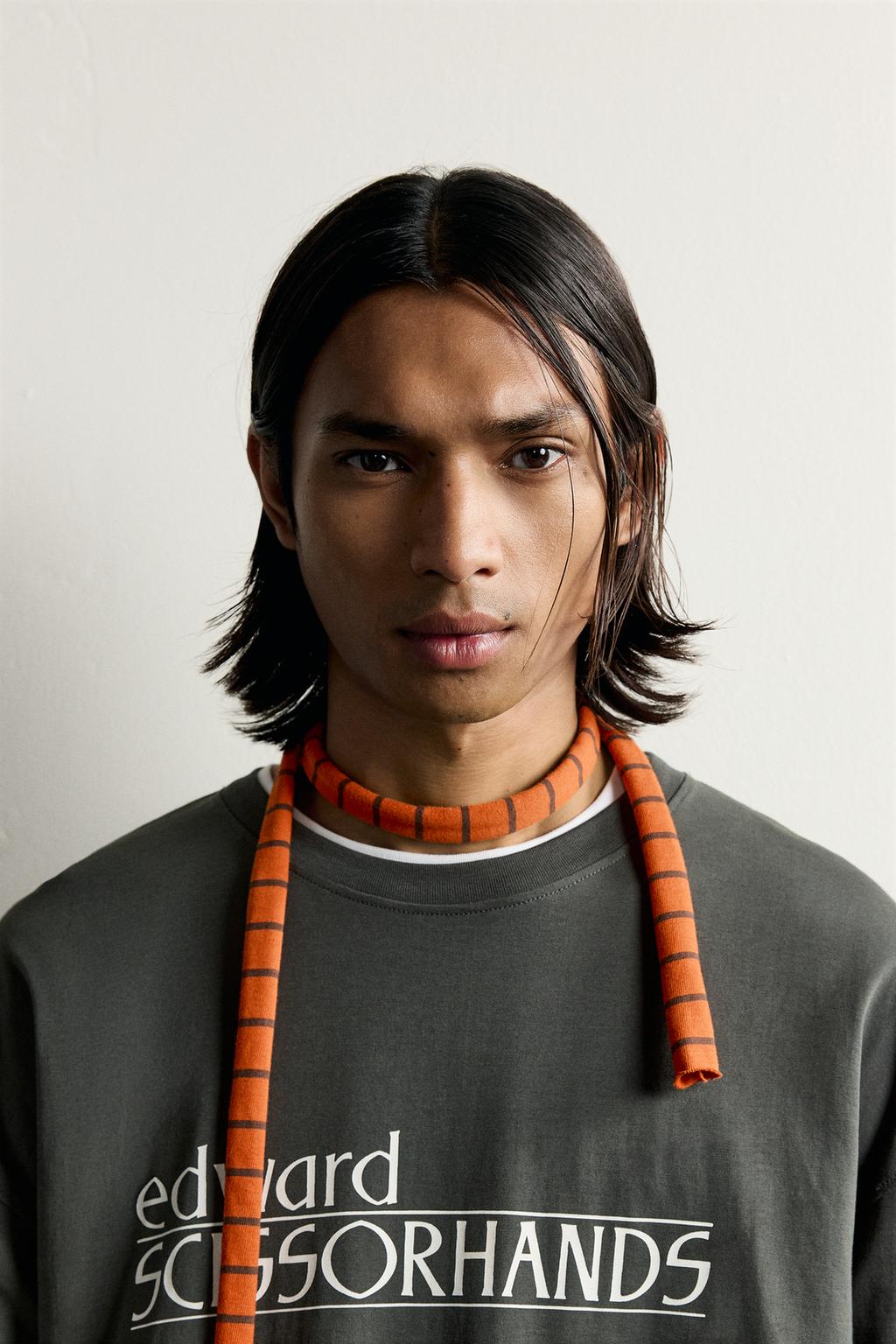 STRIPED NARROW SCARF