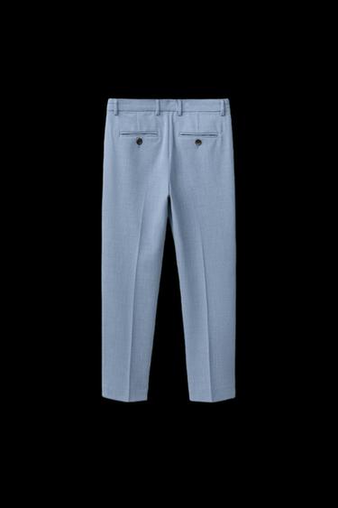 Zara SUIT PANTS - Pastel blue