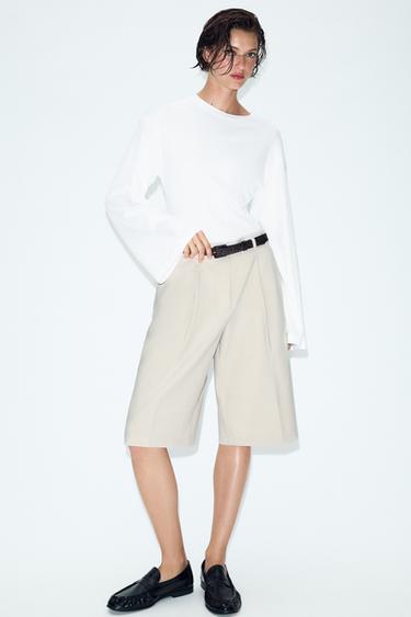 BERMUDAS COM CINTO - Bege da Zara