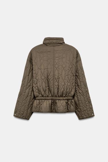 BLOUSON MATELASSÉ À COL MONTANT - Kaki de Zara - Image 7